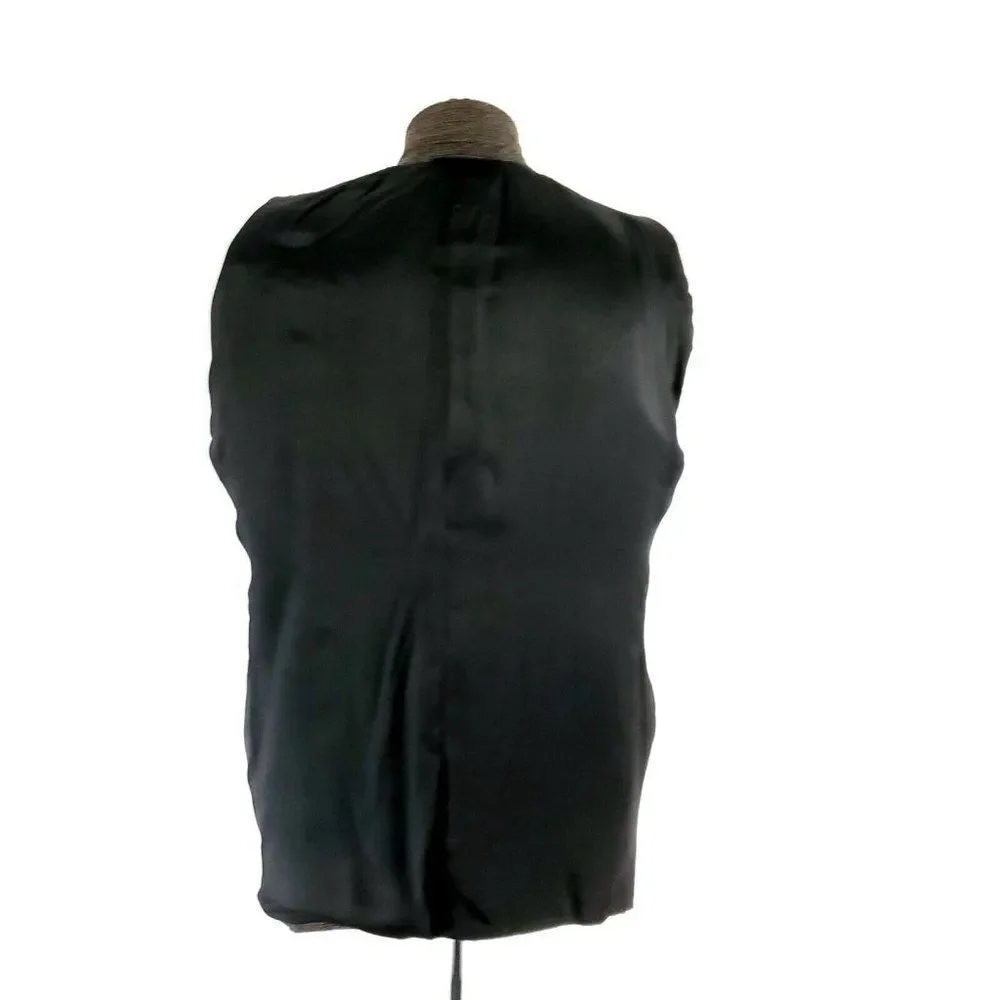 Pierre Cardin Wool Tweed‎ 2 Button Sport Coat 42R Black Green Check Spec